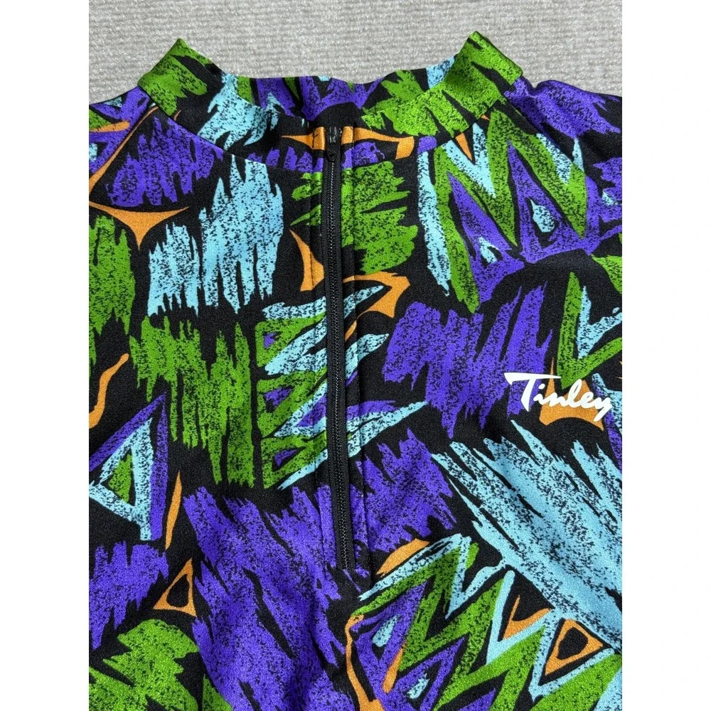 Vintage Tinley Cycling Jersey‎ Mens XL 90s Retro Graphic Shirt Colorful Zip